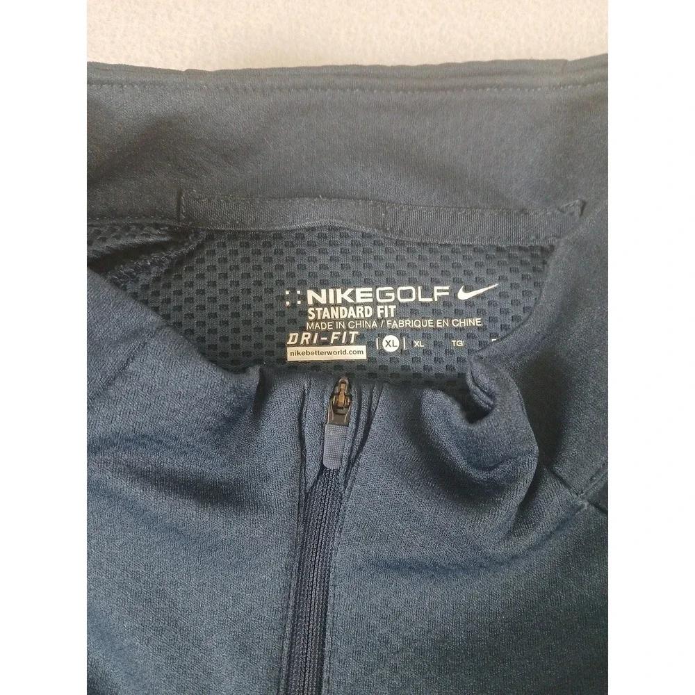 Nike Golf 1/4 Zip Pullover Mens Large Blue Gray Dri-Fit Standard Fit Fleece XL!!